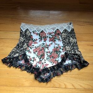 Free People flowy flower shorts